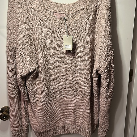 New Barefoot Dreams CozyChic Boucle scoop back Pullover faded Rose Size 3X - Picture 2 of 6